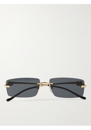 Cartier Eyewear - Panthère D Square-frame Gold-tone Sunglasses - Gray - One size
