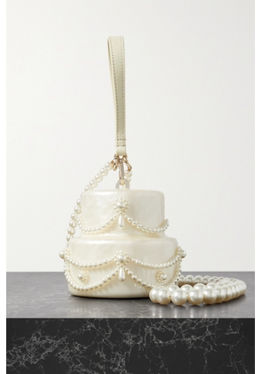 Simone Rocha - Cake Faux Pearl-embellished Acrylic Clutch - White - One size