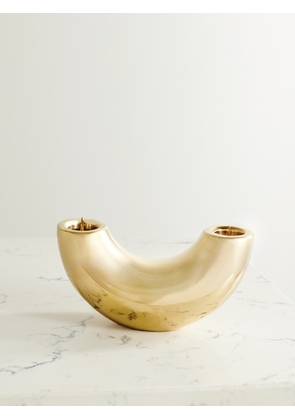 Dinosaur Designs - Horn Brass Candlestick Holder - Gold - One size