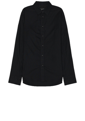 Rag & Bone Engineered Oxford Shirt in Black. Size M, XL/1X.