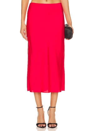 NBD Chiara Midi Skirt in Red. Size M, S, XL.