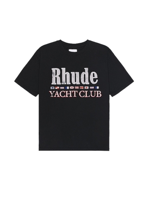 Rhude Flag Tee in Black. Size L, M, XL.