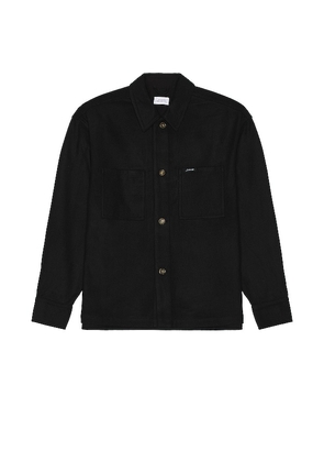 SATURDAYS NYC Driessen Wool Overshirt in Black. Size XL/1X.
