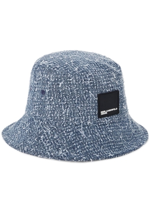Karl Lagerfeld Jeans bouclé denim bucket hat - Blue