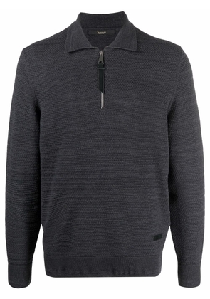 Billionaire zip-up long-sleeved polo shirt - Grey