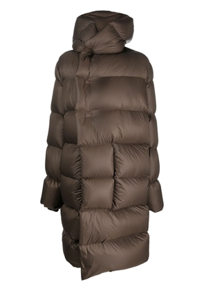 Rick Owens quilted hooded coat - Brown