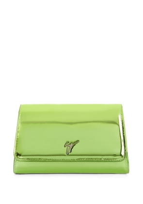 Giuseppe Zanotti Cleopatra metallic-effect clutch bag - Green
