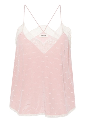 Zadig&Voltaire Christy logo-jacquard top - Pink