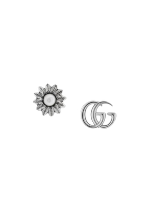 Gucci sterling silver GG Marmont flower earrings