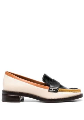 Tory Burch square-toe 30mm leather loafers - Neutrals