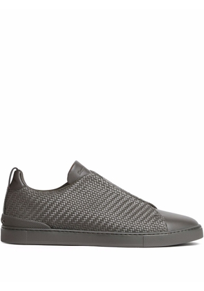 Zegna woven leather low-top sneakers - Green