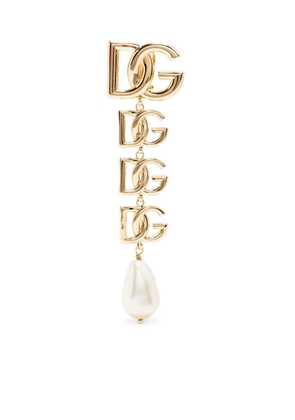 Dolce & Gabbana multiple logo drop earrings - Gold