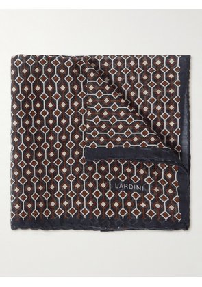 Lardini - Printed Wool and Silk-Blend Pocket Square - Men - Brown