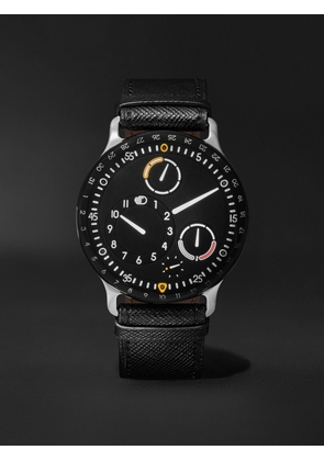 Ressence - Type 3 Automatic 44mm Titanium and Leather Watch - Men - Black