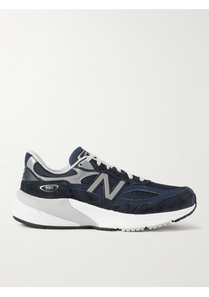 New Balance - 990 V6 Leather-Trimmed Suede and Mesh Sneakers - Men - Blue - UK 6.5
