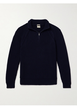 Massimo Alba - Dylan Ribbed Cotton Half-Zip Sweater - Men - Blue - S