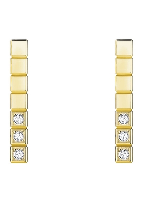 Chopard Yellow Gold And Diamond Ice Cube Earrings