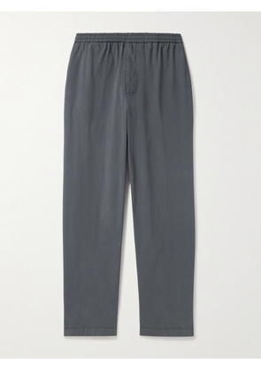 Officine Générale - Walter Slim-Fit Straight-Leg Cotton-Blend Poplin Drawstring Trousers - Men - Gray - IT 44