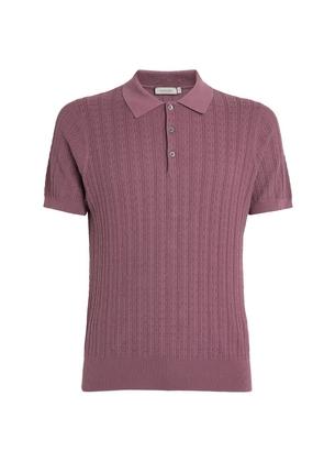 Canali Textured-Knit Polo Shirt