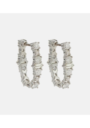 Ileana Makri Rivulet 18kt white gold hoop earrings with diamonds