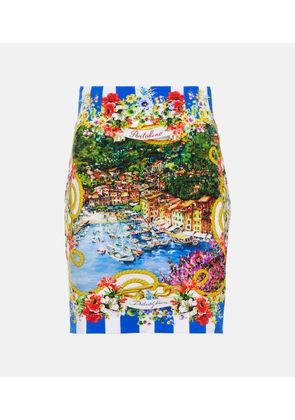 Dolce&Gabbana Portofino printed jersey miniskirt