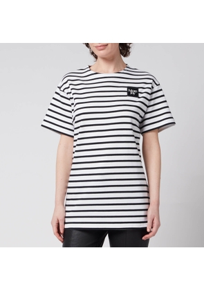 More Joy Women's More Joy Breton Stripe T-Shirt - White/ Black - XL