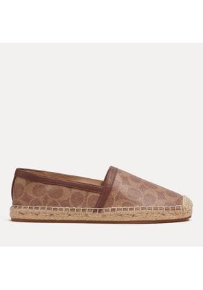 Coach Women’s Collins Leather-Trimmed Coated Canvas Espadrilles - UK 3