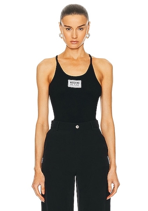 Moschino Jeans Cotton Rib Tank in Black - Black. Size S (also in ).