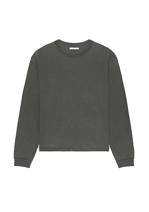 JOHN ELLIOTT Reversed Cropped Ls Tee in Washed Black - Black. Size S (also in ).