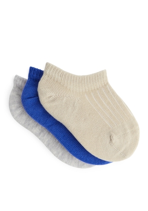 Sneaker Baby Socks, 3 Pairs - Blue