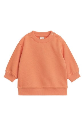 Loose-Fit Cotton Sweatshirt - Orange