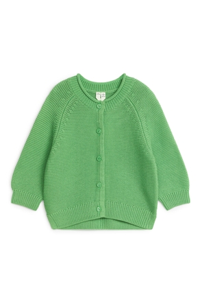 Knitted Cotton Cardigan - Green