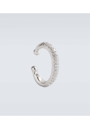 Shay Jewelry Jumbo 18kt white gold single ear cuff with white diamonds