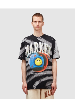 X Smiley happiness within tie-dye t-shirt