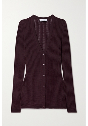 Gabriela Hearst - Emma Ribbed Pointelle-knit Cashmere And Silk-blend Cardigan - Red - x small,small,medium,large,x large
