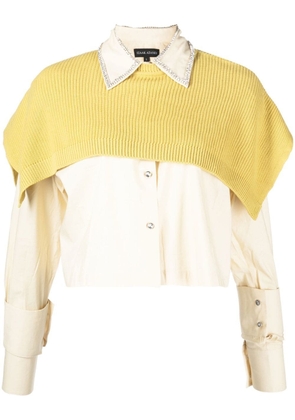 Izaak Azanei knit cape shirt - Yellow