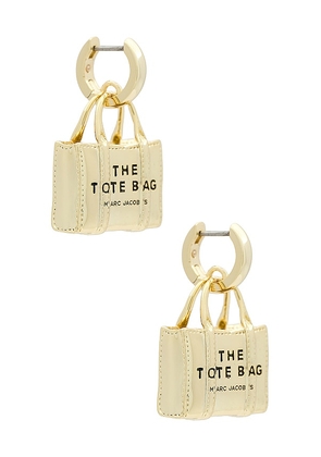 Marc Jacobs The Tote Bag Earrings in Metallic Gold.