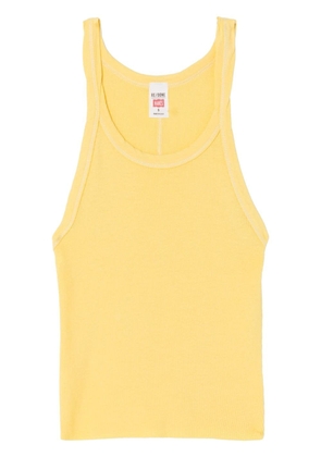 RE/DONE ribbed cropped tank top - Yellow