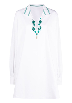 Fortela W-Gala embellished-collar shirt - White