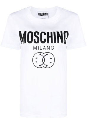 Moschino smiley faces logo-print T-shirt - White
