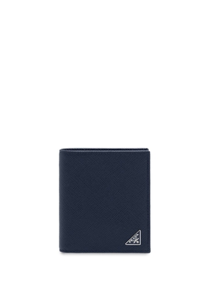 Prada logo plaque bi-fold wallet - Blue