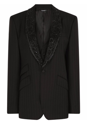 Dolce & Gabbana pinstriped single-breasted blazer - Black
