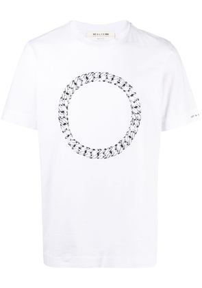 1017 ALYX 9SM faceted-chain print T-shirt - White