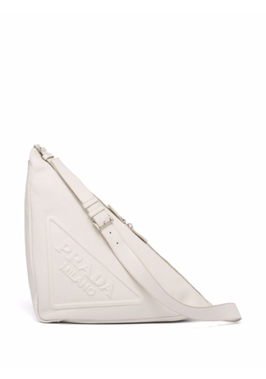 Prada leather Triangle shoulder bag - White