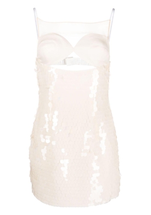 Juneyen sequin-embellished cut-out dress - White