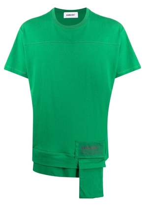 AMBUSH logo-patch waist-pocket T-shirt - AMAZON SEA FOAM
