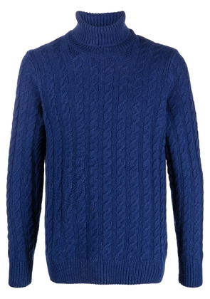 Zanone cable-knit roll-neck jumper - Blue