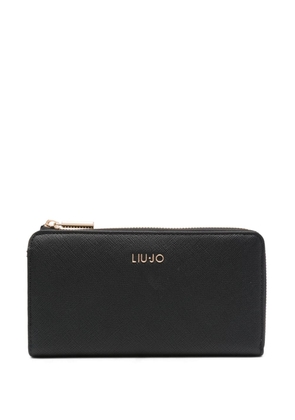 LIU JO logo-lettering faux-leather wallet - Black