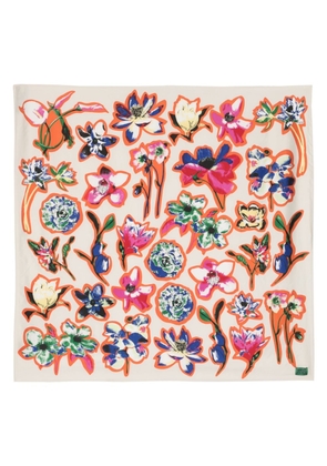 Bimba y Lola floral-motif square-body scarf - Neutrals