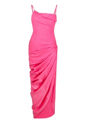Jacquemus Saudade asymmetric ruched dress - Pink
